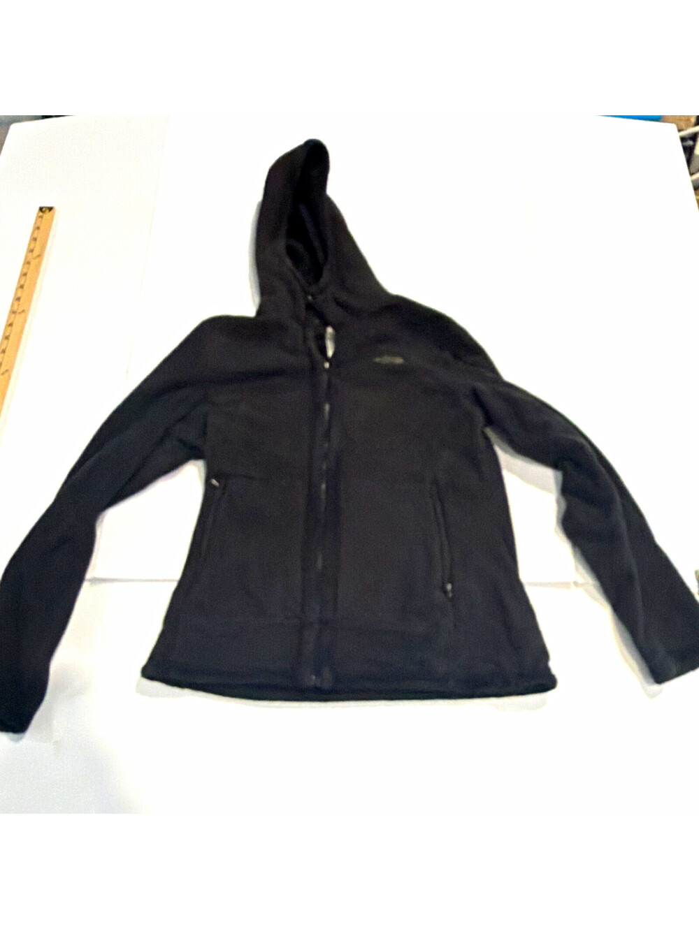 The North Face Womenâs M Black Fleece Full Zip Hoodie Hooded Pockets Logo